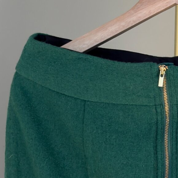 NWT Vintage Banana Republic Wool Blend Green Mini Skirt With Gold Zipper| US 6 - Picture 7 of 11